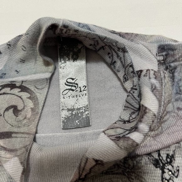 S-Twelve Sweater Dress Multi Colored Beautiful Prints with Rhinestone SzM - Picture 6 of 6